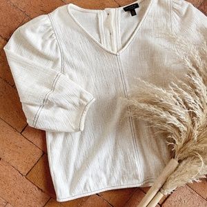 Anthropologie Current Air Cream Delilah Structured Top